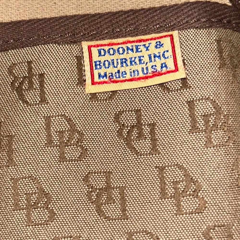 Dooney & Bourke Brown Monogram Tote with Tassel - Picture 12 of 13